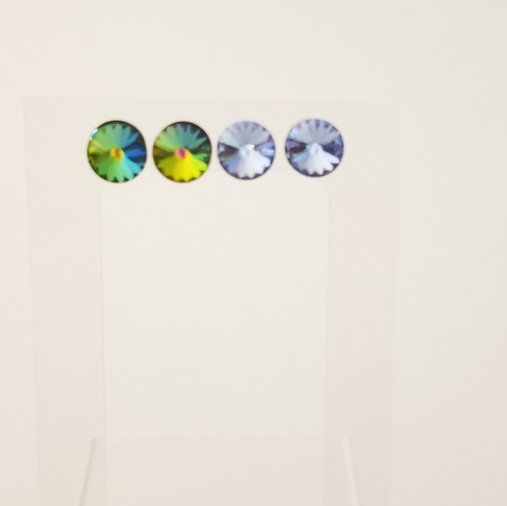 2 Pairs Swarovski Element crystal Boho earrings